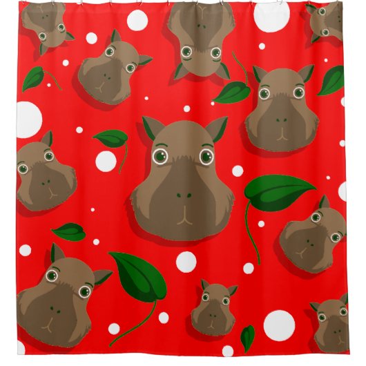 christmas capybara douchegordijn (Voorkant)