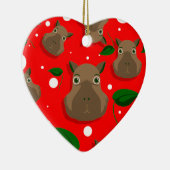 christmas capybara keramisch ornament (Rechts)