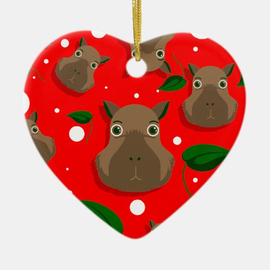 christmas capybara keramisch ornament (Voorkant)