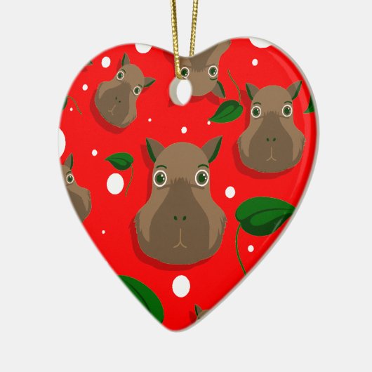 christmas capybara keramisch ornament (Links)