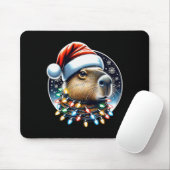 Christmas Capybara Santa Hat Xmas Lights Men Women Muismat (Met muis)