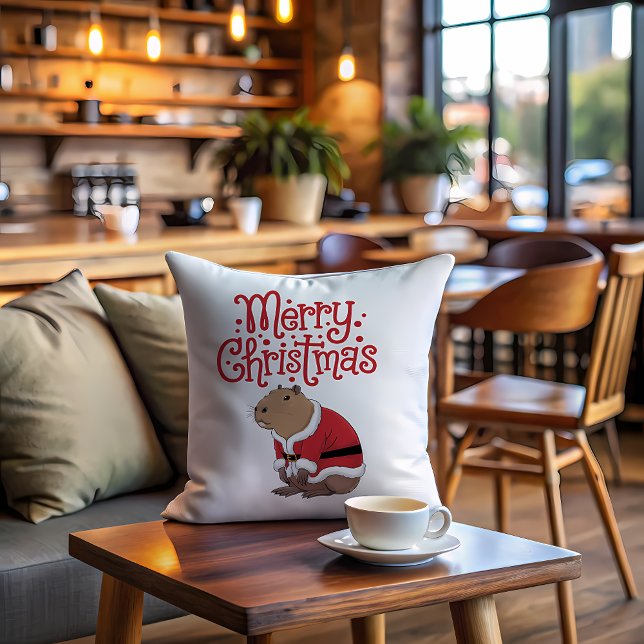 Christmas Capybara-Sierkussen Kussen (Creator heeft geüpload)
