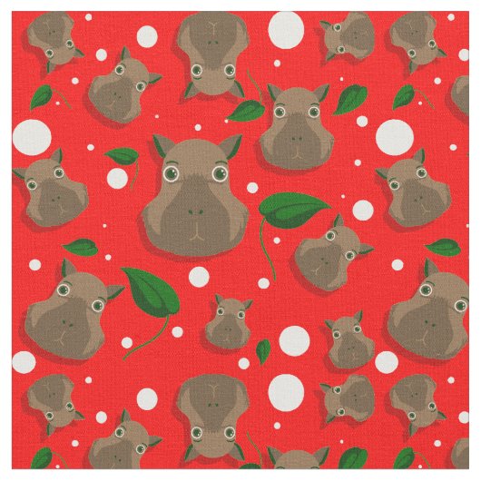 christmas capybara stof (Close Up)