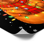 Christmas Capybara With Santa Hat Xmas Lights Tree Poster (Hoek)