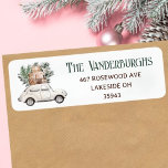Christmas Car Custom Holiday Retour Adres Label<br><div class="desc">Voeg een vleugje vakantiejuichen toe aan uw e-mail met deze aangepaste adreslabels met kerstautothema. Met een charmante waterverf-afbeelding van een vintage auto met feestelijke versieringen, zijn deze labels ideaal om seizoensvreugde door elke letter te verspreiden. Personaliseer met uw adres aan creëer een unieke, grillige touch voor al uw vakantie kaarten,...</div>