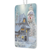 Christmas Car Decoration Winter White Snowman Blue Luchtverfrisser (Links)