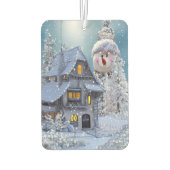 Christmas Car Decoration Winter White Snowman Blue Luchtverfrisser (Achterkant)