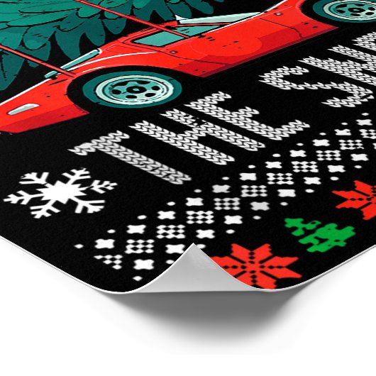 Christmas Car Drifting Through Snow Ugly Xmas Men  Poster (Hoek)