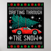 Christmas Car Drifting Through Snow Ugly Xmas Men  Poster (Voorkant)