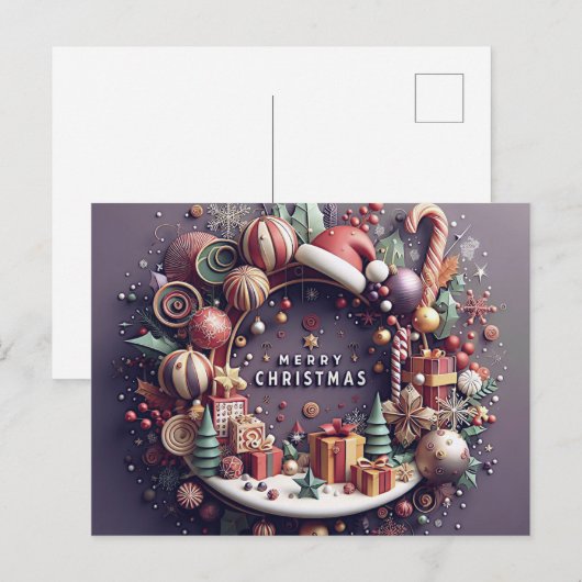 Christmas Card - 3D Theme Feestdagenkaart (Voorkant / Achterkant)
