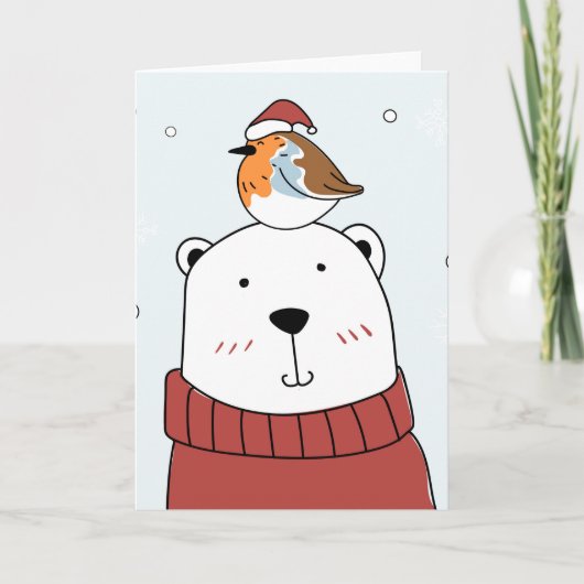 CHRISTMAS CARD BEER MET VOGELS FEESTDAGEN KAART (Voorkant)
