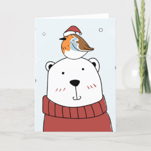 CHRISTMAS CARD BEER MET VOGELS FEESTDAGEN KAART