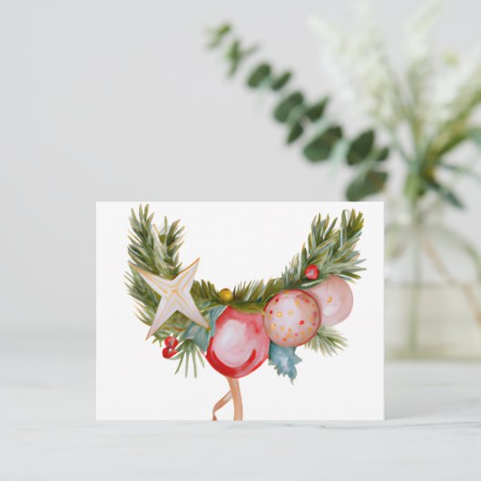 Christmas Card Best Wishes Christmas Ornatments Fe Briefkaart (Staand voorkant)