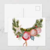 Christmas Card Best Wishes Christmas Ornatments Fe Briefkaart (Voorkant / Achterkant)