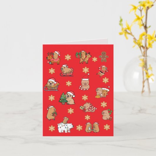 Christmas card, Carte de Noël, Merry Christmas Kaart (Gele Bloem)