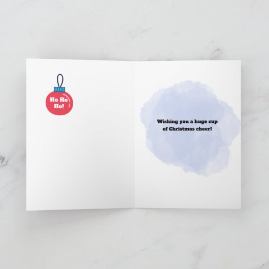 Christmas Card Cup of Cocoa with Candy Cane Feestdagen Kaart (Binnen)