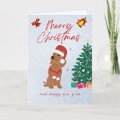 Christmas Card Dachshund Kaart (Voorkant)