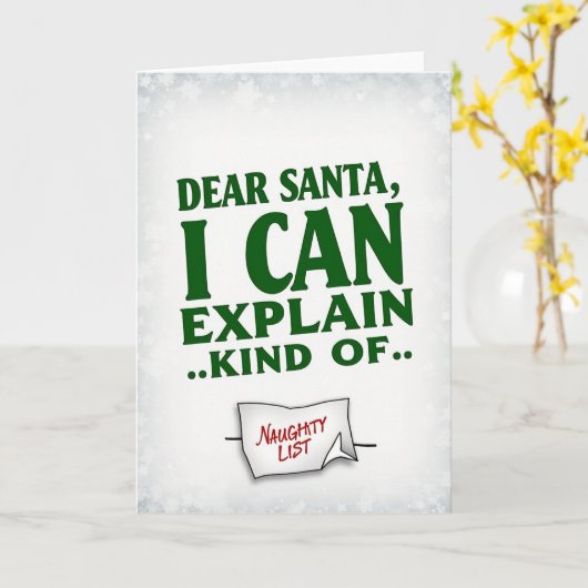 Christmas Card Dear Santa I Can Explain Kind Of Kaart (Gele Bloem)