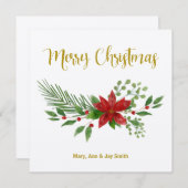 Christmas card design with Poinsettia Design (Voorkant / Achterkant)