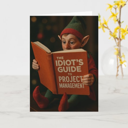 Christmas card elf 'Idiots Guide Site Management' Kaart (Gele Bloem)