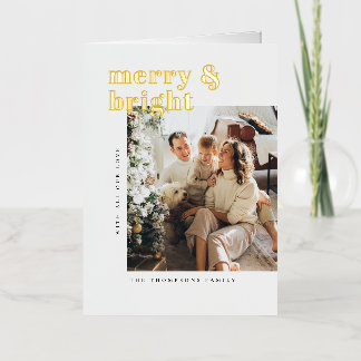 Christmas Card Foil Merry & Bright Folie Feestdagenkaart