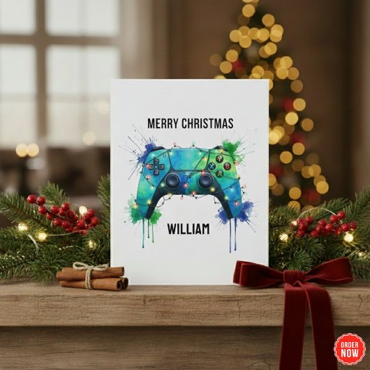 Christmas Card for Gamers Customised Gaming Feestdagenkaart