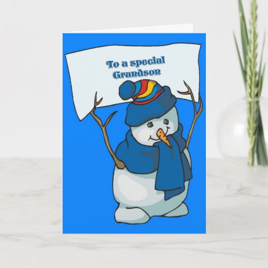 Christmas Card For Grandson Feestdagen Kaart (Voorkant)