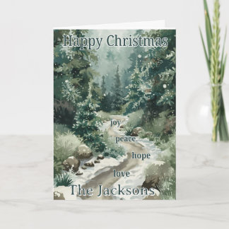 Christmas Card from Our Family – Peace, Joy, Hope, Kaart