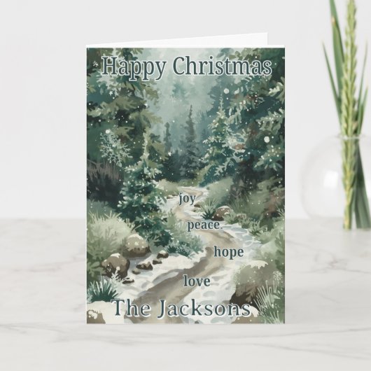 Christmas Card from Our Family – Peace, Joy, Hope, Kaart (Voorkant)