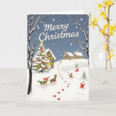 Christmas card kaart (Gele Bloem)