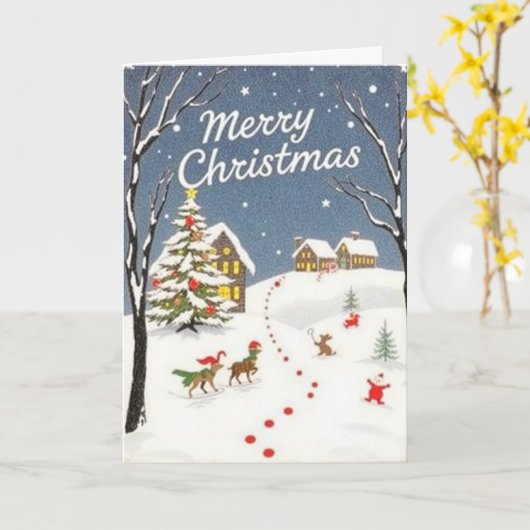 Christmas card kaart (Gele Bloem)