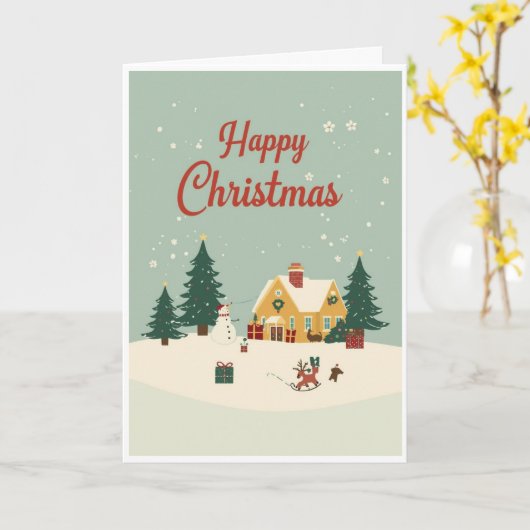 Christmas card kaart (Gele Bloem)