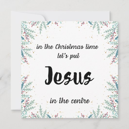 Christmas Card:  Let's put Jesus in the centre Feestdagenkaart (Voorkant)