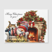 Christmas Card Magnet 4.25"x5" with Sleeping Santa (Voorkant)