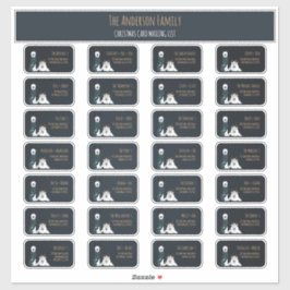 Christmas Card Mailing List Label Set Llama Sheep 