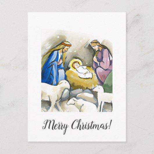 Christmas Card Merry Christmas Wishes Bethlehem  F Briefkaart (Voorkant)