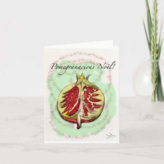 Christmas card met Pomegranate Feestdagen Kaart (Voorkant)