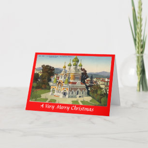Christmas Card - Nice, Russian Cathedral Feestdagen Kaart
