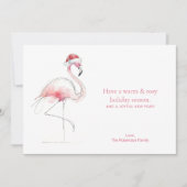 CHRISTMAS CARD Pink Flamingo Florida Holiday Card Feestdagenkaart (Voorkant)