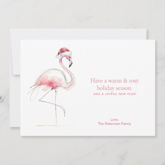 CHRISTMAS CARD Pink Flamingo Florida Holiday Card Feestdagenkaart (Voorkant)