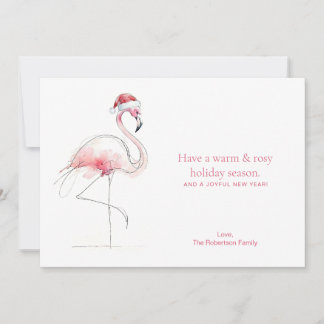CHRISTMAS CARD Pink Flamingo Florida Holiday Card Feestdagenkaart