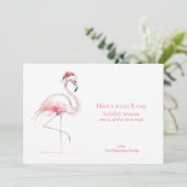 CHRISTMAS CARD Pink Flamingo Florida Holiday Card Feestdagenkaart (Staand voorkant)