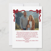 Christmas Card – Red Bow, 4 Photo, Personalized Bedankkaart (Achterkant)