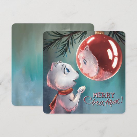 Christmas card - reflection - by Monika Marzec Notitiekaartje (Voorkant / Achterkant)