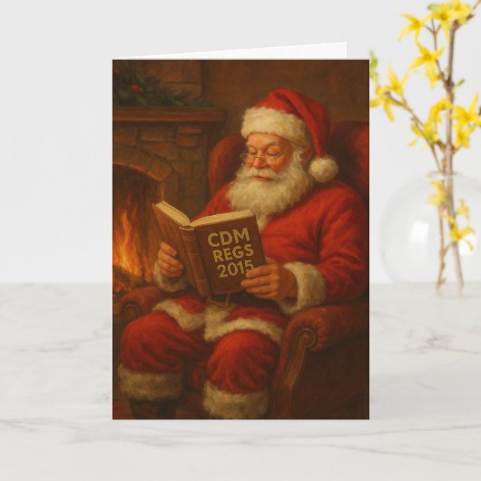 Christmas card - Santa & CDM Regs 2015' builder Kaart (Gele Bloem)