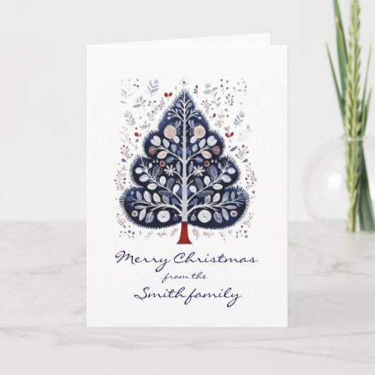 Christmas Card - Scandinavian Christmas Tree Feestdagen Kaart (Voorkant)
