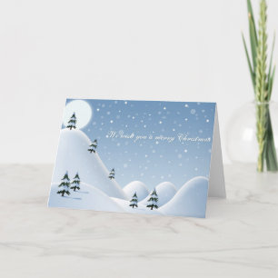 Christmas Card Snowy Mountains Feestdagen Kaart