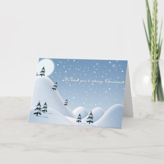 Christmas Card Snowy Mountains Feestdagen Kaart (Voorkant)