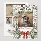 Christmas Card  Watercolor botanical floral  Kaart (Voorkant / Achterkant)