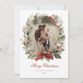 Christmas Card Watercolor botanical floral Kaart (Voorkant)